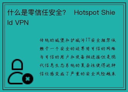 什么是零信任安全？  Hotspot Shield VPN